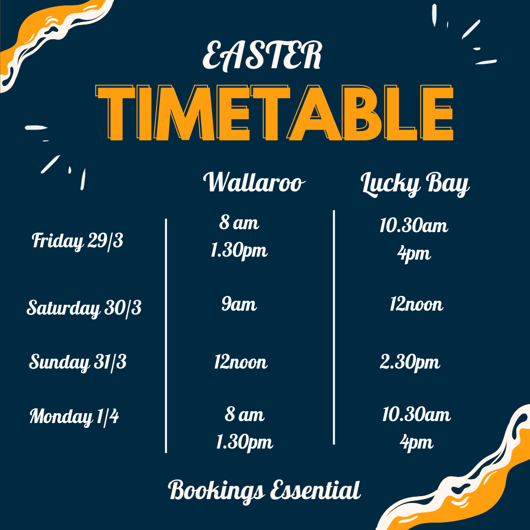 Spencer Gulf Searoad Easter Timetable.